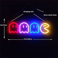 LED Neon Pac-Man and Ghosts